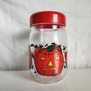 Vintage Halloween Jack O Lanterns 7" Storage Jar Vintage Original Made in France